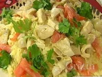 Ризотто с артишоками и копчёным лососем Ризотто с артишоками и копчёным лососем